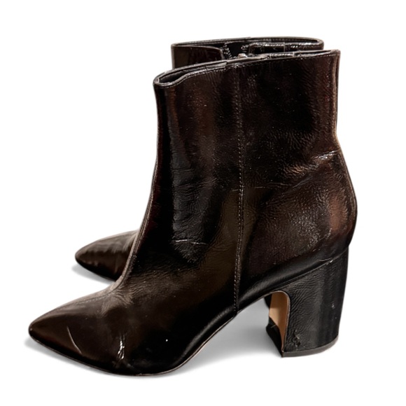 Sam Edelman Black Heeled patent leather ankle Boots size 10 - Picture 2 of 9